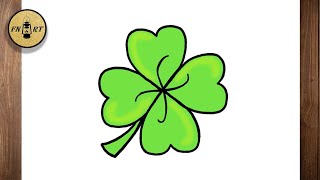 How to draw a four leaf clover step by step EASY