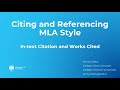 Citing and Referencing in the MLA Style