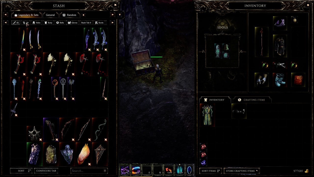 Last Epoch - Stash UI bug (misaligned and ghosted tabs)
