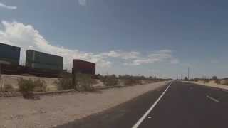 preview picture of video 'Arizona State Route 238 Highway, Dead Cow Road following Southern Pacific Railroad Line, GP030094'