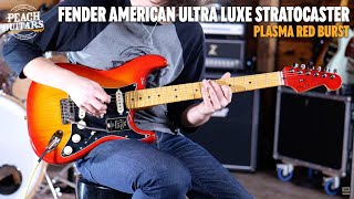 Video thumbnail for No Talking...Just Tones | Fender American Ultra Luxe Stratocaster Plasma Red Burst by Peach Guitars