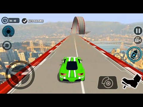 Impossible Car Tracks 3D - Green Sport Car Driving Stunt Simulator Camaping Mode - Android Gameplay