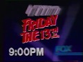 Friday The 13th The Series Promo 1990 WZDX Fox 54 Huntsville Alabama