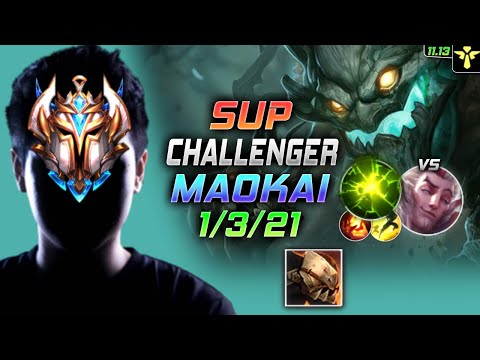 Challenger Maokai Support vs Rakan - 챌린저 장인 서폿 마오카이 템트리 룬 망자 여진 マオカイ Маокай 扭曲树精 茂凱 - LOL KR 11.13