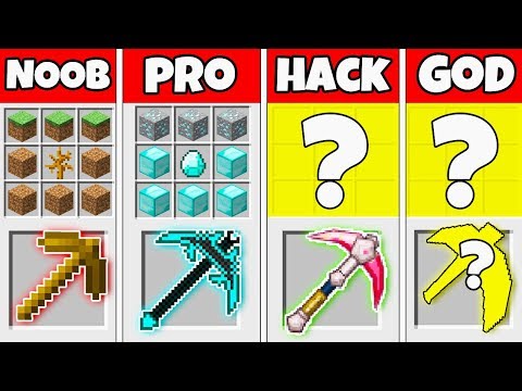 SUPER PICKAXE CRAFTING CHALLENGE- NOOB vs PRO vs HACKER in Minecraft Battle / Animation