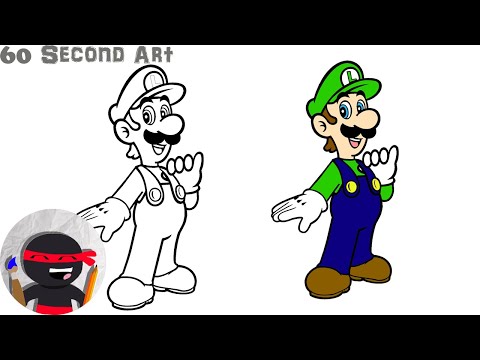 How To Draw Luigi | Super Mario Bros