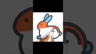 Rabbit easy coloring page for kids |page color art #shorts #youtubeshorts #coloringvideos #drawing