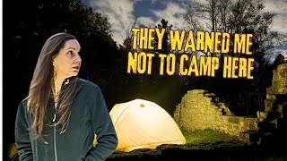 Stealth Camping Alone at a Haunted Ruin | Something was off!