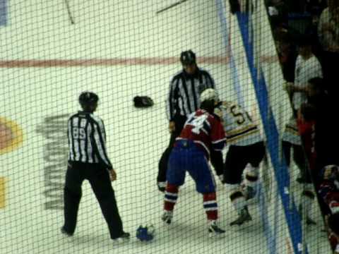 Sergei kostitsyn fight lovecchio Boston bruins vs montreal canadiens