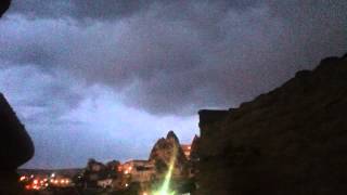 preview picture of video 'Call to Prayer during a Thunder Storm in Cappadocia, Turkey'