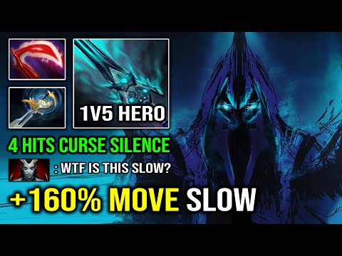+160% MOVE SLOW 4 Hits Curse Silence 1v5 Tanker Abaddon with Desolator Echo Sabre Dota 2
