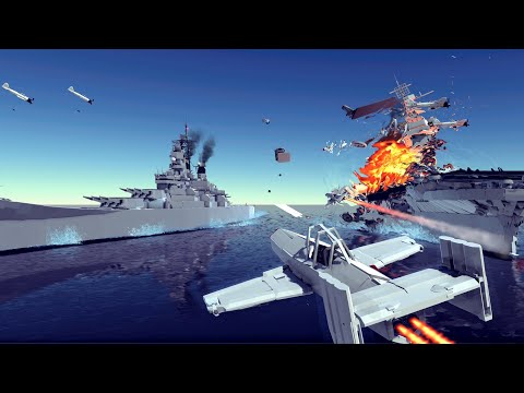 Kamikaze Attacks vs Battleships & Cluster Bomb Airstrikes #9 | Besiege