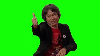 Shigeru Miyamoto thumbs up green screen