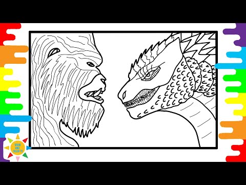 GODZILLA vs KONG Coloring Page | Godzilla Coloring | Kong Coloring | OBLVYN x RIELL - With You