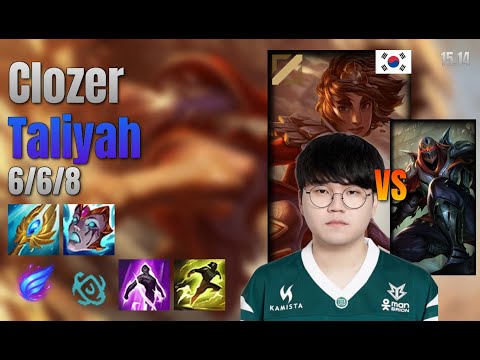 Clozer Mid Taliyah vs Zed lol KR solo rank Full Game 15.14 | 클로저 탈리야 vs 제드