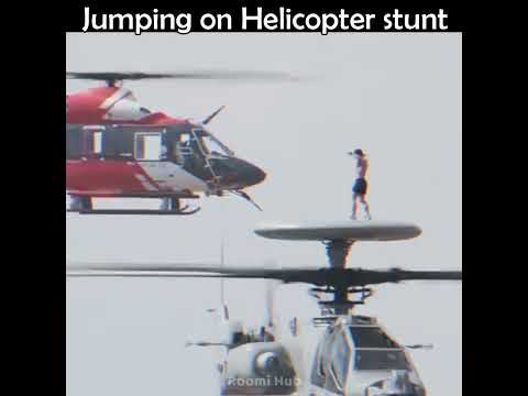 Man jumping on helicopter stunt #shorts