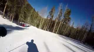preview picture of video 'Angel Fire Resort Skiing Mother Lode (blue run).'
