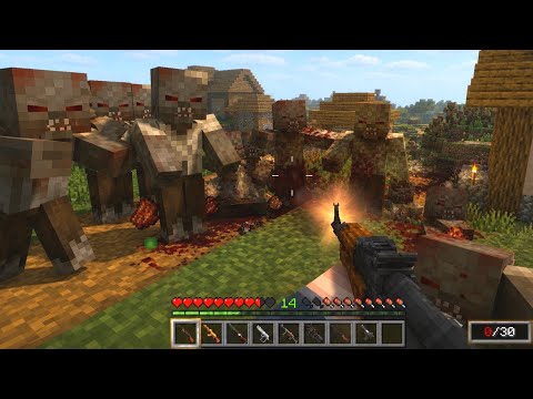 แอดออนวันสิ้นโลก ต้องเอาชีวิตรอดจากเหล่าฝูงซอมบี้ให้ได้!! Radium's Armament Addon Minecraft Bedrock