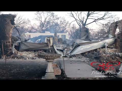 03-18-2022 Carbon, TX - first light shows massive destruction after fire rushes through town