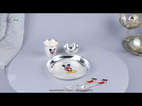 Magical Mouse Elegance: A 92.5 Pure Silver Dinner Set Inspired by Mickey Mouse