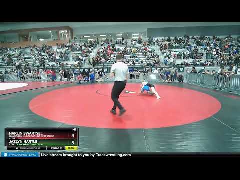 85-90 Lbs Round 1 - Harlin Swartsel, Okanogan Underground Wrestling Club Vs Jazlyn Hartle, Steelcl