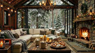 Gentle Jazz Music in a Classic Wooden Living Room | Peaceful Outdoor Space Amidst...