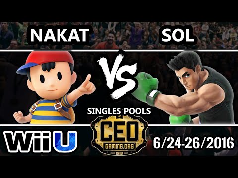 CEO 2016 Smash 4 - CLG | Nakat (Ness) Vs. Sol (Little Mac) SSB4 Tournament - Smash Wii U