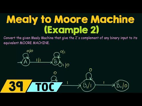 Conversion of Mealy Machine to Moore Machine Example 2