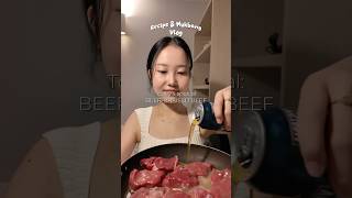 てりてり牛肉ビール煮をおかずに白ごはんを食べる夜🍺