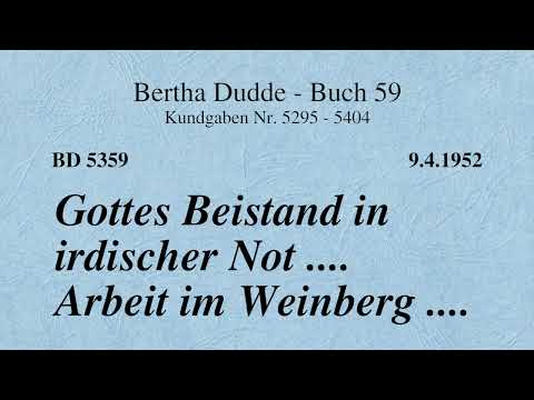 BD 5359 - GOTTES BEISTAND IN IRDISCHER NOT .... ARBEIT IM WEINBERG ....