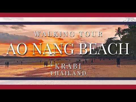 🇹🇭4K Ao Nang to Noppharat Thara Beach Walking Tour in Krabi! ☀️🌊 Thailand