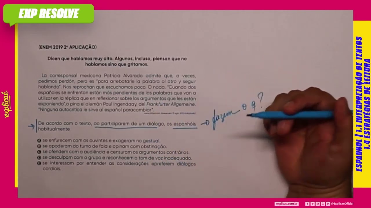 DICEN QUE HABLAMOS MUY ALTO. ALGUNOS, INCLUSO, PIENSAN QUE NO HABLAMOS SINO QUE (...) | ESPANHOL