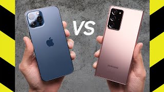 Apple iPhone 12 Pro Max vs Samsung Galaxy Note20 Ultra Drop Test
