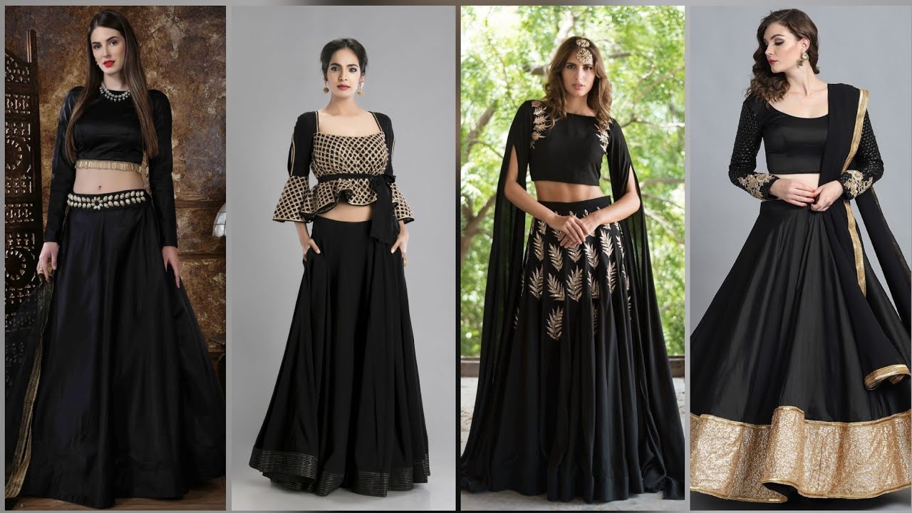 Watch video Latest Designer Black Lehenga Choli Collection/Black Chaniya Choli Latest Collection Now Latest Designer Black Lehenga Choli Collection/Black Chaniya Choli Latest Collection