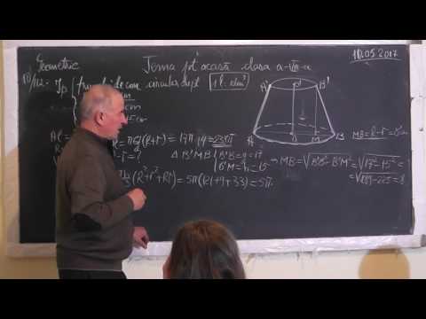 1/3 1497 Trunchi de con circular drept Sectiune axiala Sectiune cu un plan paralel cu baza - Clasa 8
