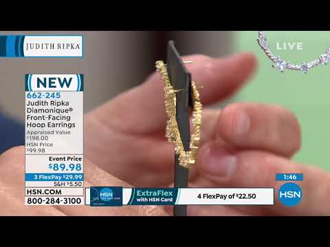 Judith Ripka Diamonique FrontFacing Hoop Earrings