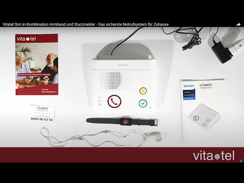 Vitatel Sim in Kombination Armband und Sturzmelder - Das sicherste Notrufsystem für Zuhause