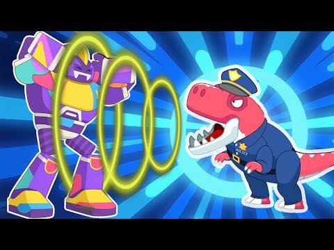 T-rex Police With Giant Robot Mega | Dinosaur Song for Kid | Nursery Rhymes