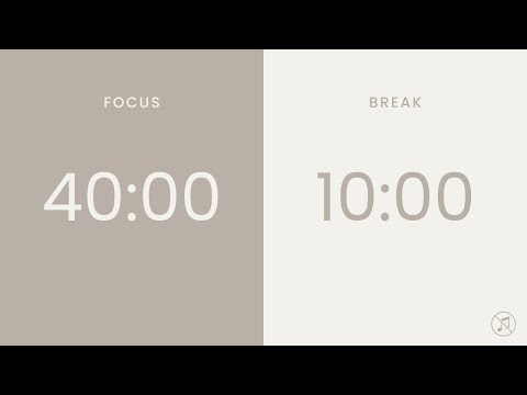 40/10 Pomodoro Timer | 4 x 40 min | Focus | Study | Reflection | Productivity