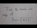 Domain And Range Function F X X 4