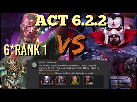 MCOC - ACT 6.2.2 - 6 Star Rank 1 Vision VS Mr. Sinister - (Warlock & Ultron Synergy)