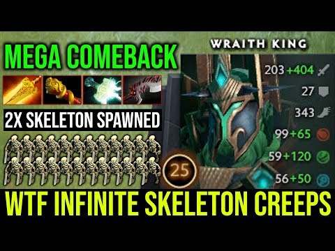 WTF Comeback with Infinite Skeleton Talent Make Enemy RAGE | Wraith King Insane ATK Speed DotA 2