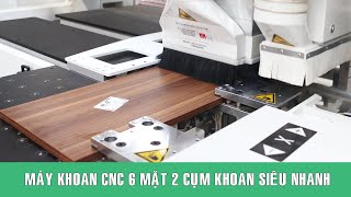 Máy khoan ván 6 mặt - 2 cụm khoan siêu nhanh| HT-6SIDES-R2