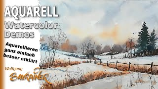 Aquarell: Winter im Moor II Winterbilder - andere Techniken