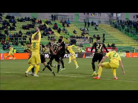 GOOOL! CS Mioveni – Petrolul 1-0. Bogdan Rusu din apropiere  îl învinge pe portarul Leitner