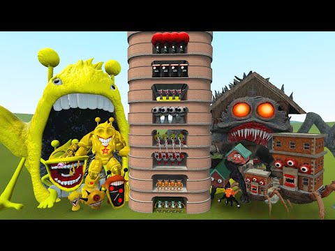 TALLGRASS LITTLE TO BIG ALL SIMON SPRUNKI VS ALL GRANNY HOUSE SPRUNKI PHASE 1 - 10 in Garry's Mod!