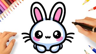 HOW TO DRAW A CUTE BUNNY SUPER EASY🐇