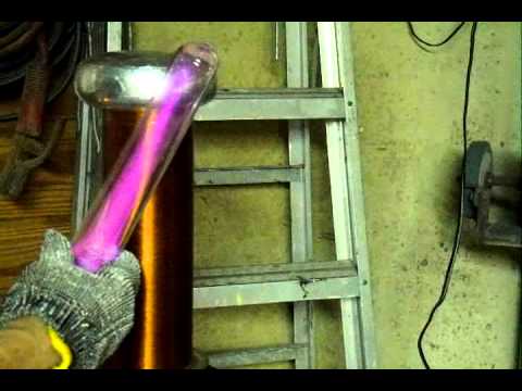 tesla coil glow tube tests