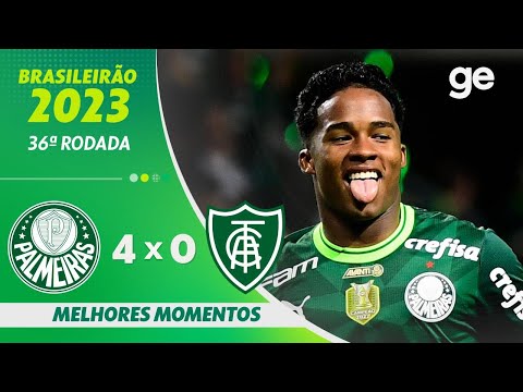 Gols e lances de Palmeiras x América-MG