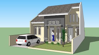 Contoh desain rumah minimalis 2 lantai sketchup